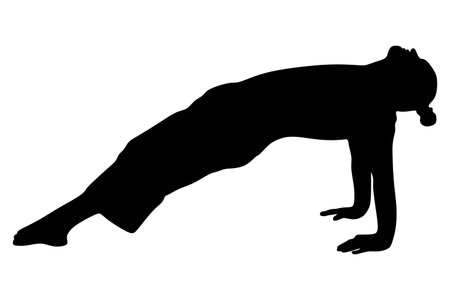 yoga position, vector sillhouetteのイラスト素材
