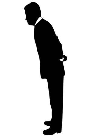 businessman standing isolated on whiteのイラスト素材