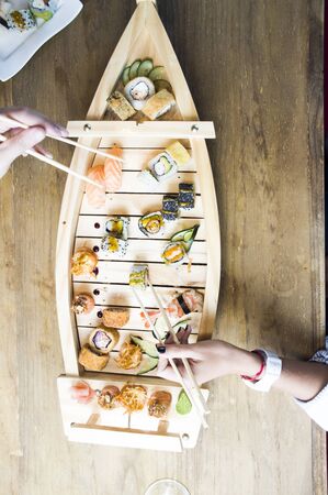 sushi boatの写真素材