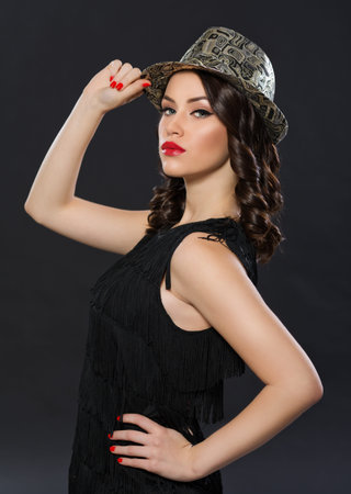 Beauty portrait of beautiful young woman, looking at camera
