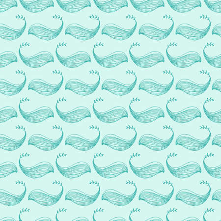 seamless pattern with waves on a blue backgroundのイラスト素材