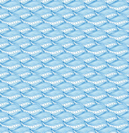 seamless pattern with waves on a blue backgroundのイラスト素材