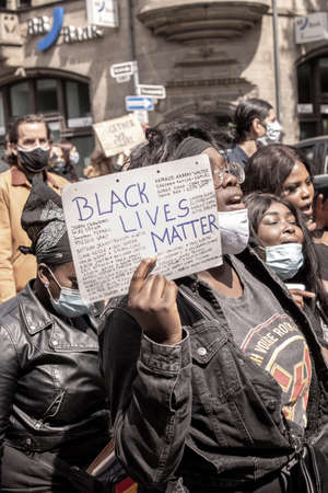 Düsseldorf / Germany, 06 june 2020 - Big street march for the Black Lives Matter protestのeditorial素材