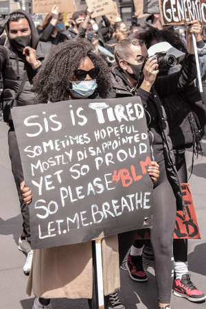 Düsseldorf / Germany, 06 june 2020 - Big street march for the Black Lives Matter protestのeditorial素材