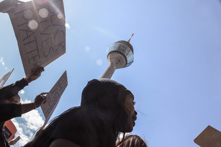 Düsseldorf / Germany, 06 june 2020 - Big street march for the Black Lives Matter protest