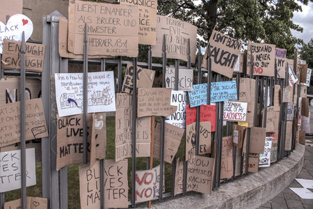 Düsseldorf / Germany, 06 june 2020 - Big street march for the Black Lives Matter protest