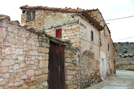 Old farm, Mora de Rubielos  ,Teruel province, Spainの写真素材