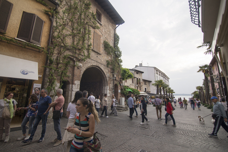 Cityscape in Sirmione on April 28, 2018 Lombardy Italyのeditorial素材
