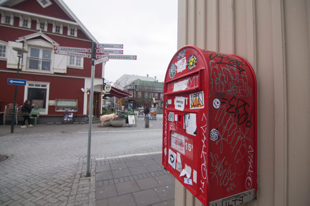 Cityscape  in Reijkiavik capital of Iceland on March 19, 2018