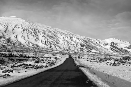 Hellnar village Snaefellsnes peninsule West of Iceland in winterの写真素材