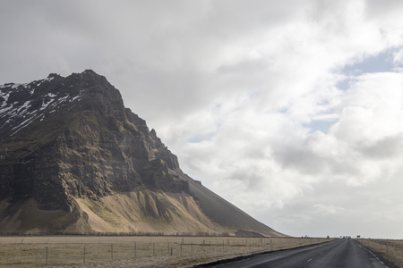 Snowy volcanoes in Icelandの写真素材