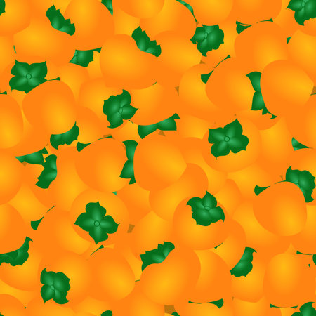 A pattern with an abundance of persimmonsのイラスト素材