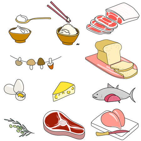 A set of cooking products.のイラスト素材