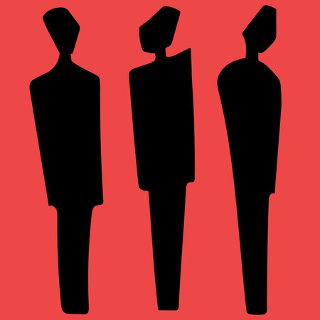 Simple silhouettes of standing figuresのイラスト素材