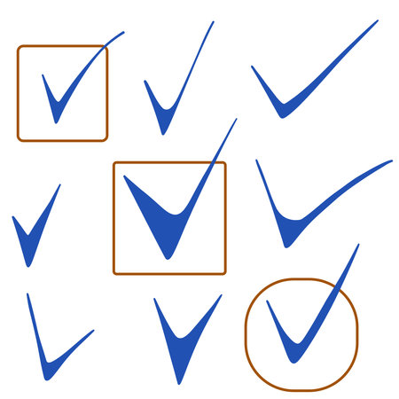 Select boxes marked in blue ink.のイラスト素材