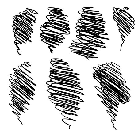 Pen strokes in the form of twisted spirals.のイラスト素材