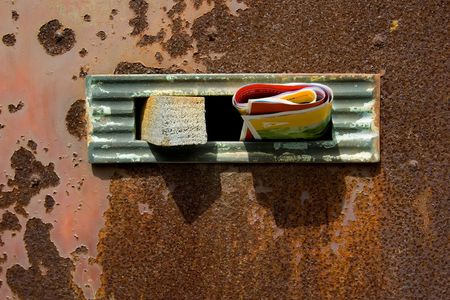 old rusty mailboxの写真素材