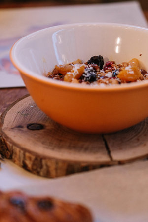 Oatmeal for breakfast in the morning
