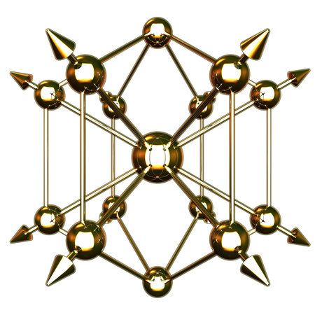 On 3d abstract image render of gold net の写真素材