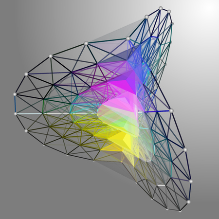 Abstract shape dotted lines connected to graphics.のイラスト素材