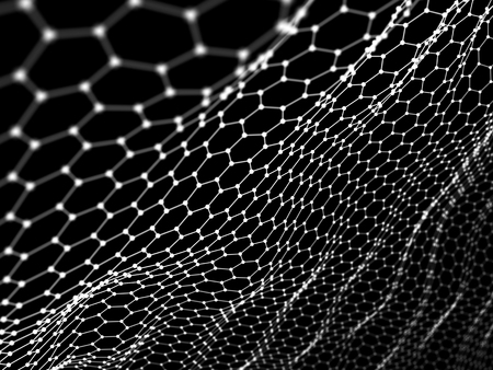 Abstract from hexagon wire surface background. Technology concept. Noise grid structure.の写真素材