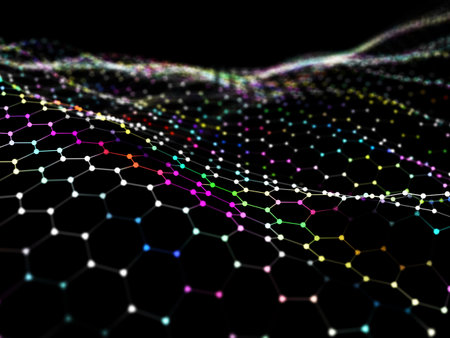 Abstract from hexagon wireframe surface background. Technology concept. Noise grid structure
