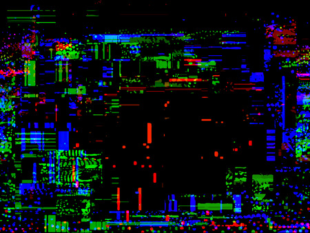 Glitched background. Random signal error. Abstract background of colorful pixel mosaic. Element for design.のイラスト素材