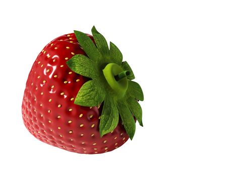 3d render of a strawberry isolated on white .の写真素材