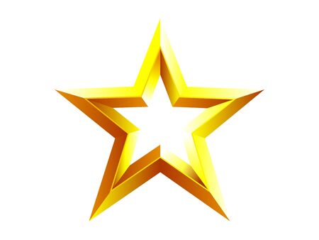 Star 3d vector isolated. Trendy favorite design. Vector illustration.のイラスト素材