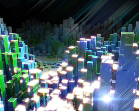 3D illustration abstract infographic with boxes background. Business and finance analytics...