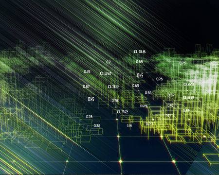 3D illustration abstract infographic with yellow outline boxes and light lines effects. Business and...