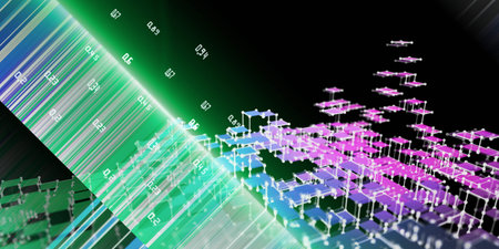 3d illustration of abstract background data visualization. Futuristic infographics design. Big data....