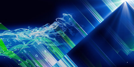Abstract polygonal  artificial intelligence data.