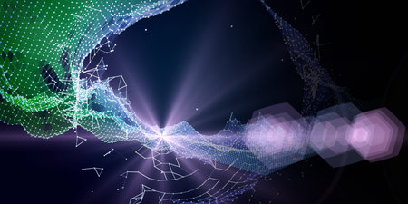 Abstract polygonal artificial intelligence on grid.