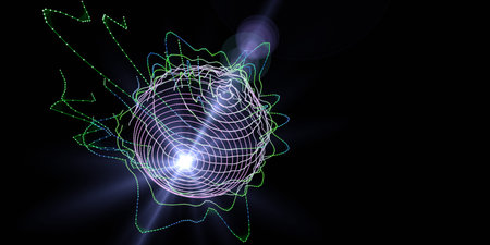 Abstract geometric background with wireframe grid sphere from dots lines.  Business, technology and...
