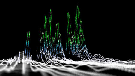 Abstract analytical background with color data chart.  Analytics algorithms data. Big data. Data...