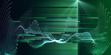 Big data. Abstract technology  background with polygonal grid analyze and blurred lines.  Analytics...