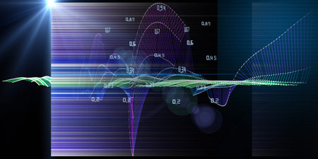 Abstract  background board virtual graph grid with spot.  Presentation concept of color wireframe...