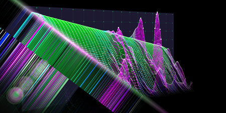 Abstract  background board virtual graph grid and blurred lines  Presentation of data 3d algorithms....