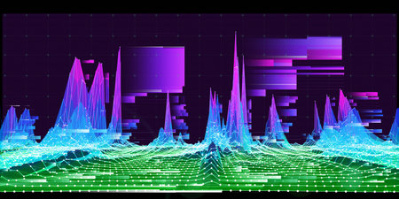 Abstract  background wireframe graph from dots  and  lines on black. Big Data. Technology  wireframe...