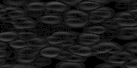 Abstract topographic map texture. Line map contour on black background.のイラスト素材