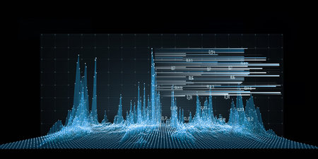 Abstract  background color graph wireframe from dots  and data  lines. Technology wireframe concept ...