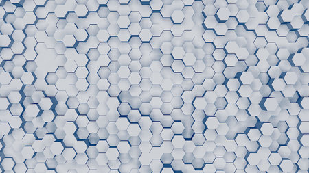 3d illustration white background texture. Abstract modern hexagon concept. White hexagonal pattern...