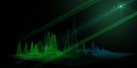 Abstract  background color graph data and blurred lines with light star. Technology concept virtual  data.  Banner for business, science and technology data analytics. Big Data.の写真素材