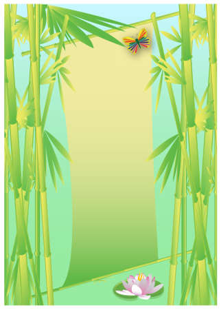 illustration of greeting card with bamboo.のイラスト素材