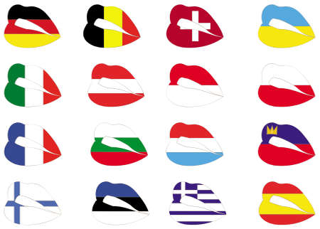lips on flags.のイラスト素材