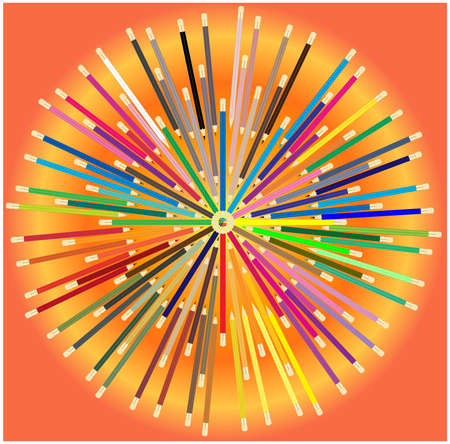 color pencils in circle.のイラスト素材