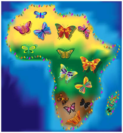 Butterflies in Africa のイラスト素材
