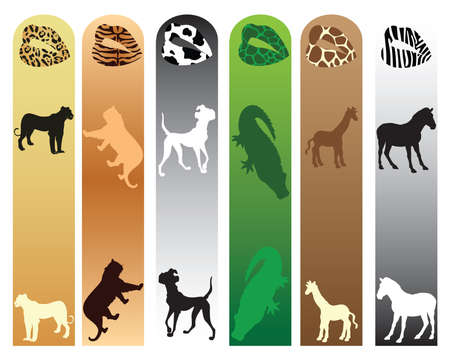 Book separator with animalsのイラスト素材