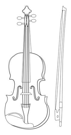 Coloring book - violinのイラスト素材